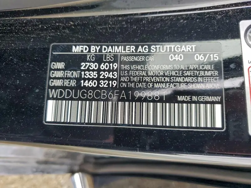 2015 MERCEDES-BENZ S 550  