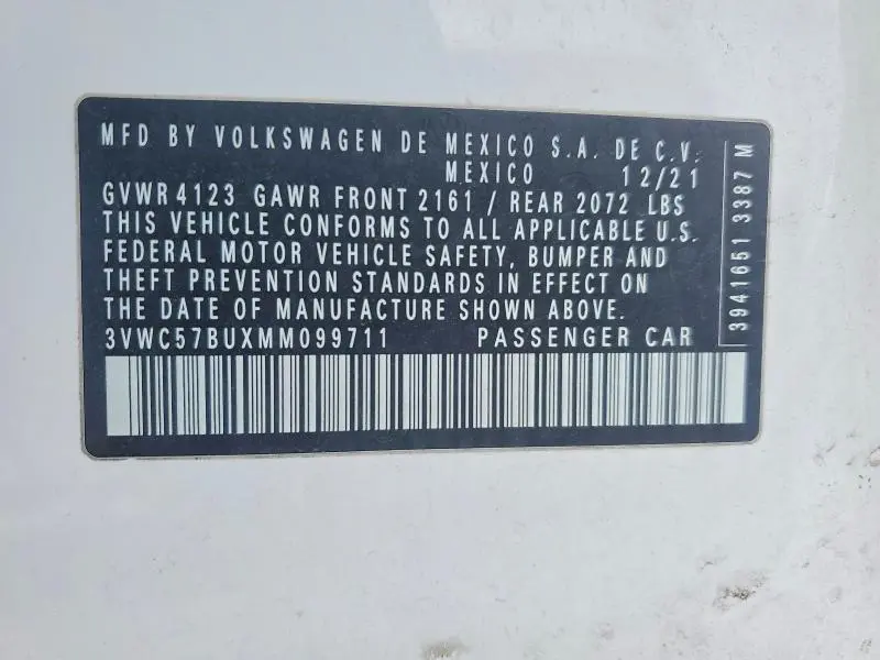 2021 VOLKSWAGEN JETTA S  