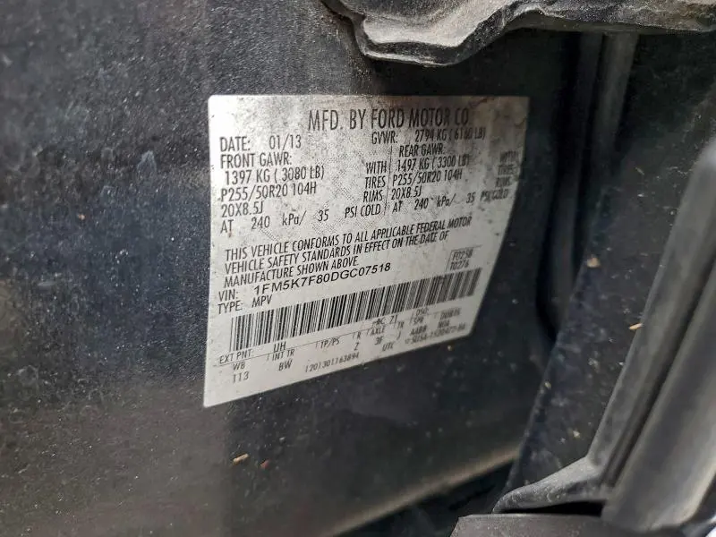 2013 FORD EXPLORER LIMITED  