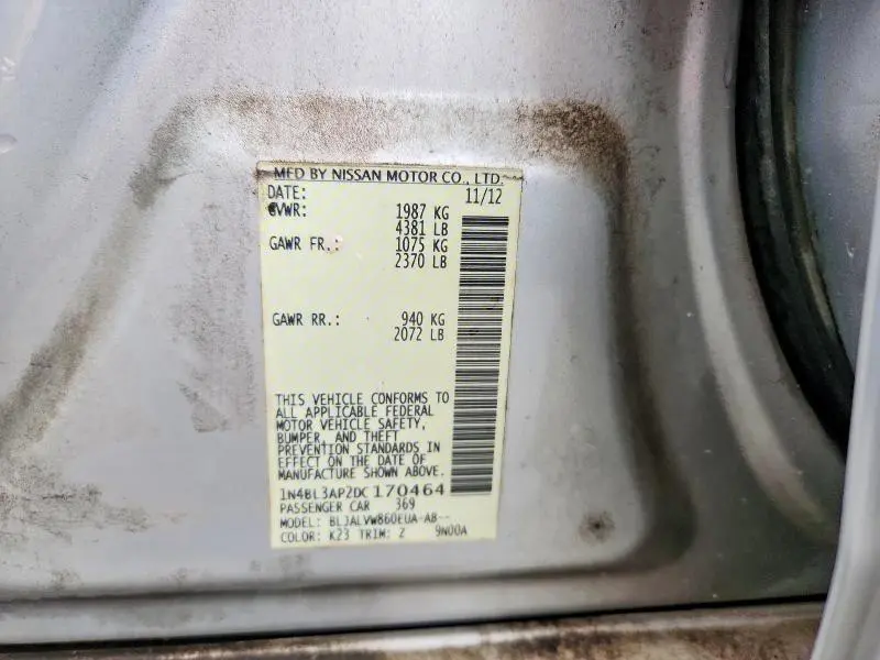 2013 NISSAN ALTIMA 3.5 S  