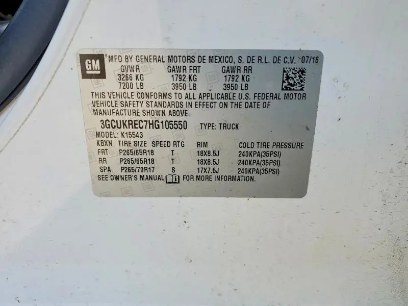 2017 CHEVROLET SILVERADO K1500 LT  