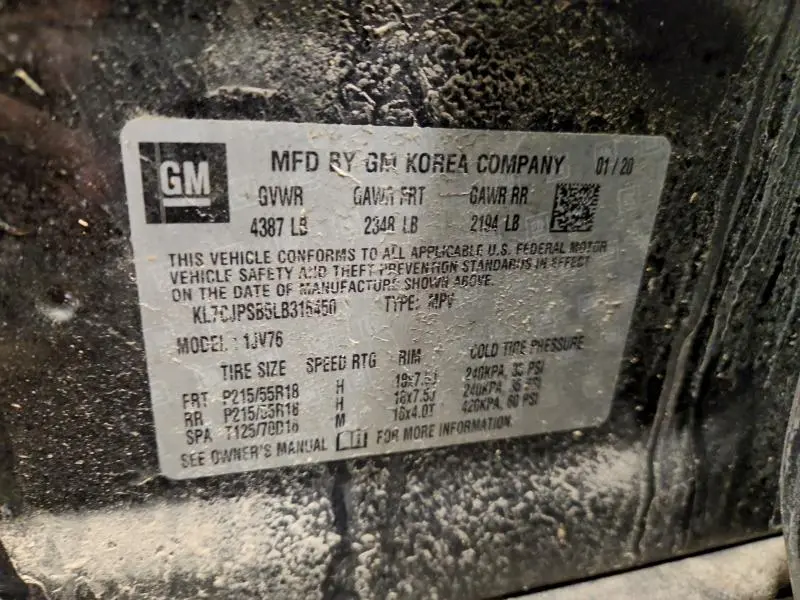 2020 CHEVROLET TRAX 1LT  