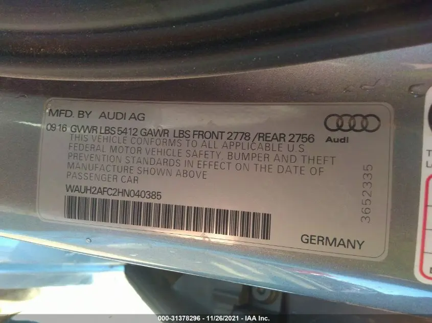 2017 AUDI A6 PRESTIGE