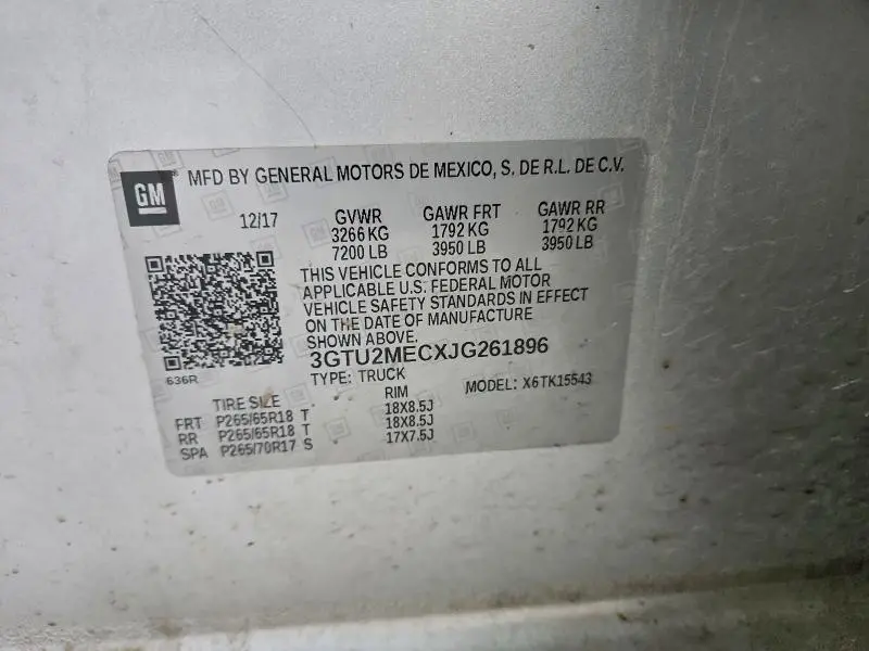 2018 GMC SIERRA K1500 SLE  