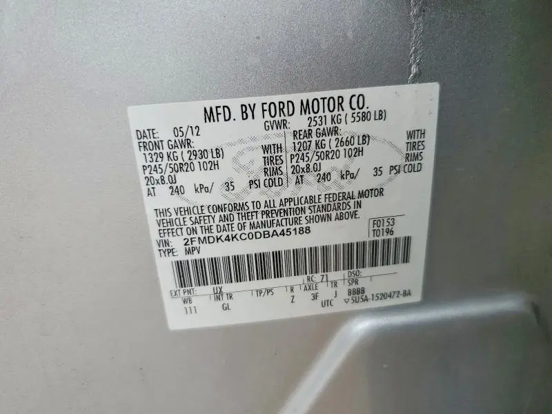 2013 FORD EDGE LIMITED  