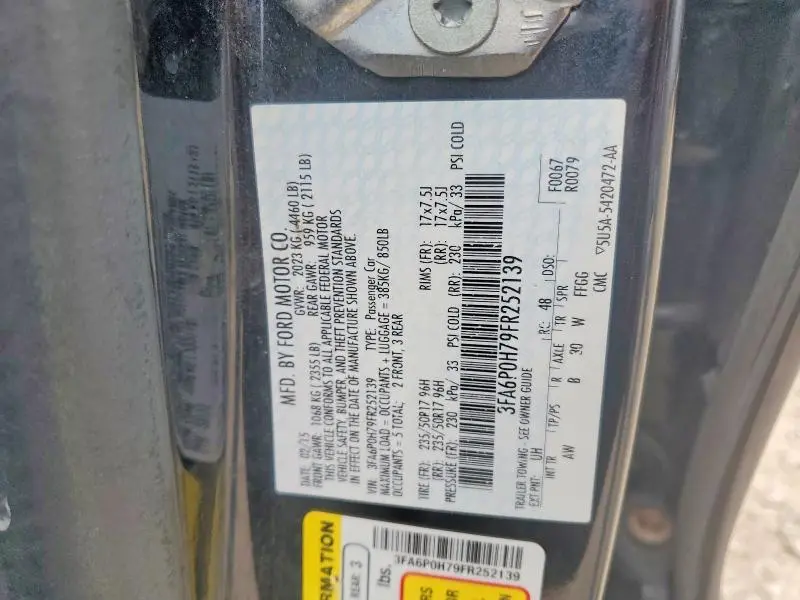 2015 FORD FUSION SE  