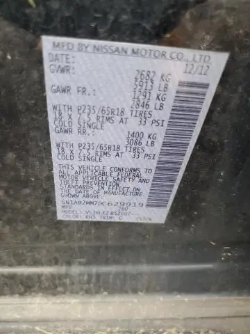 2013 NISSAN PATHFINDER S  