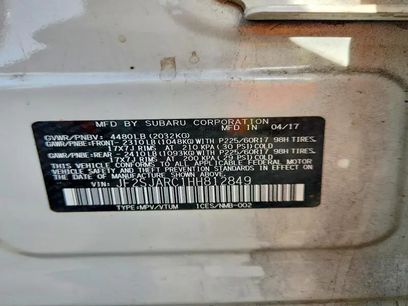 2017 SUBARU FORESTER 2.5I LIMITED  