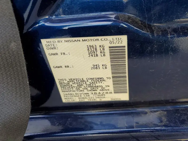 2022 NISSAN ALTIMA 2.5 SR  