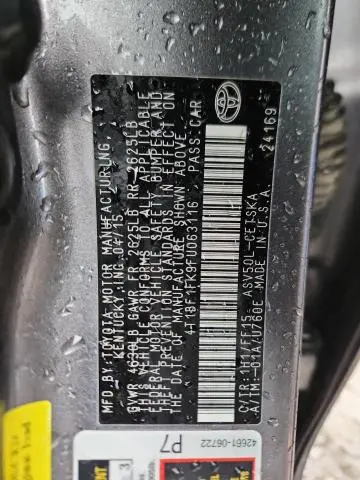 2015 TOYOTA CAMRY LE  