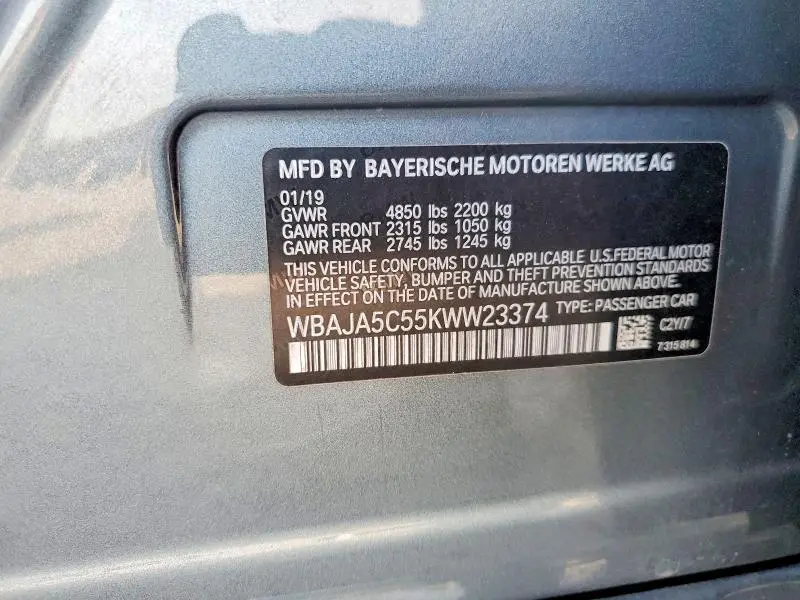 2019 BMW 530 I  