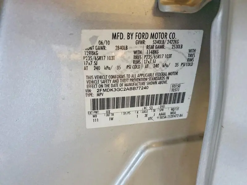 2010 FORD EDGE SE  