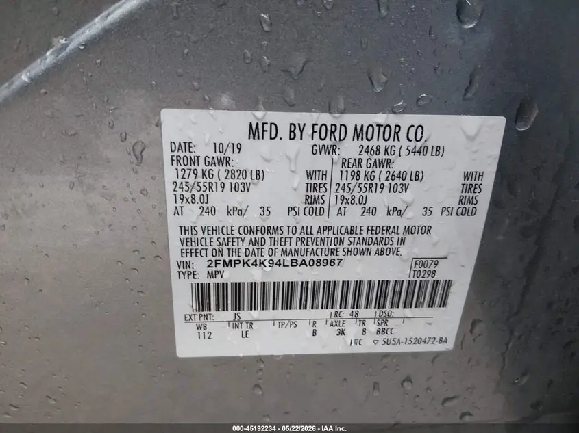 2020 FORD EDGE TITANIUM