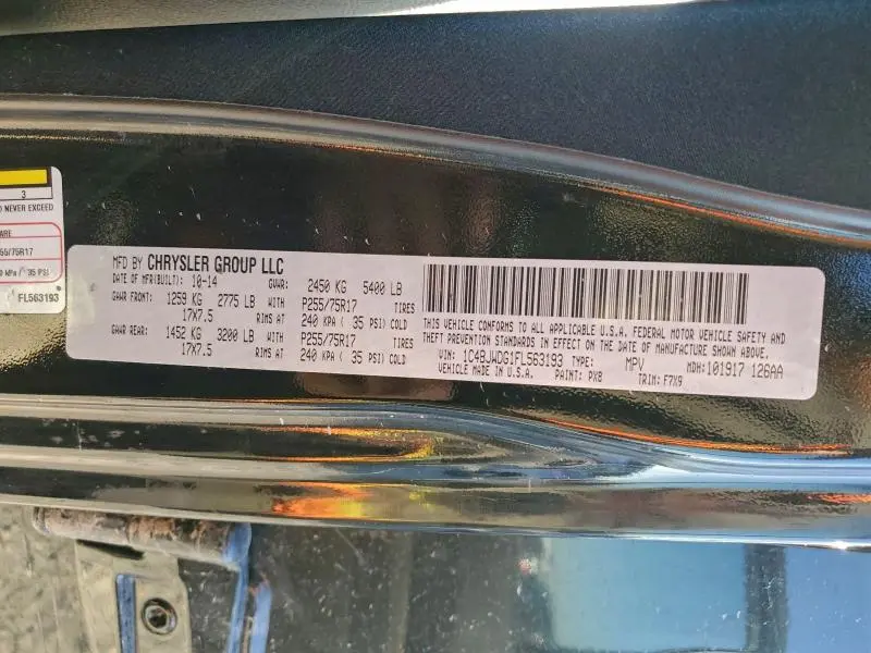 2015 JEEP WRANGLER UNLIMITED SPORT  