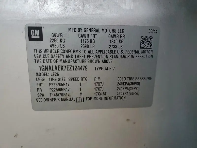 2014 CHEVROLET EQUINOX LS  