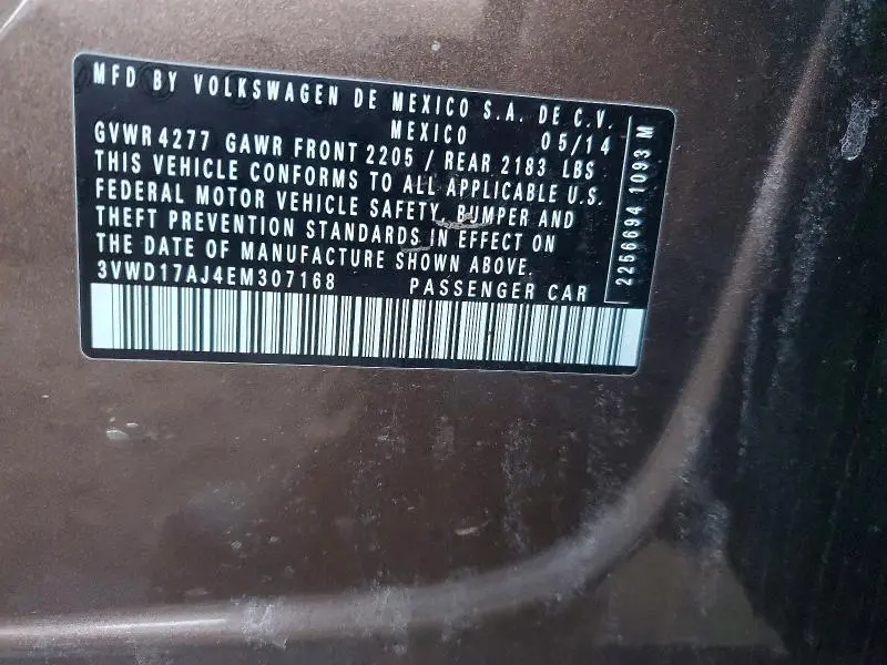 2014 VOLKSWAGEN JETTA SE  