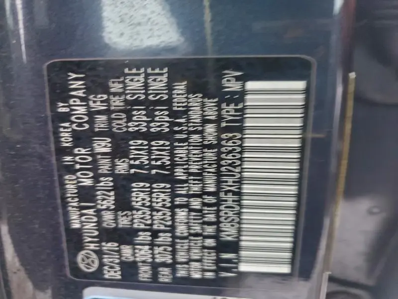 2017 HYUNDAI SANTA FE SE ULTIMATE  