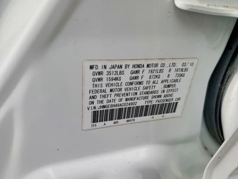 2010 HONDA FIT SPORT  