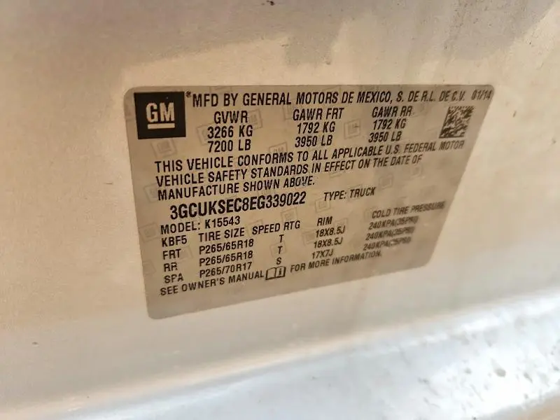 2014 CHEVROLET SILVERADO K1500 LTZ  