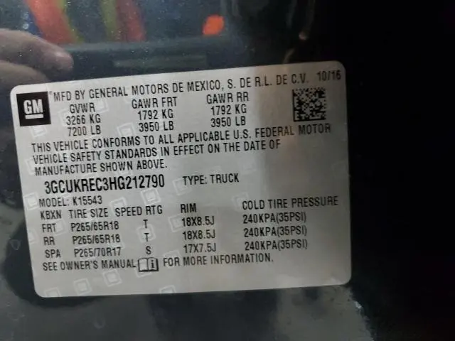 2017 CHEVROLET SILVERADO K1500 LT  