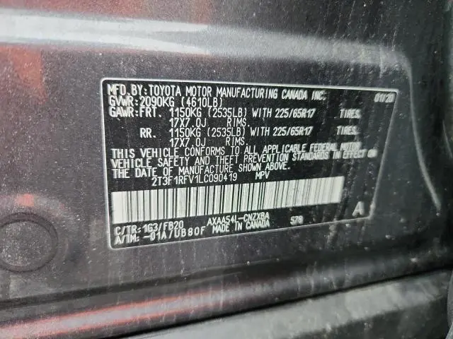 2020 TOYOTA RAV4 LE  