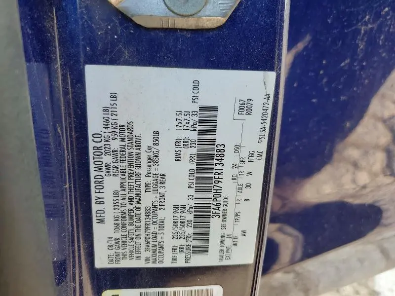 2015 FORD FUSION SE  