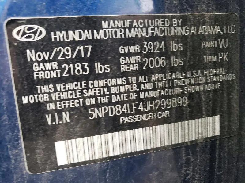 2018 HYUNDAI ELANTRA SEL  