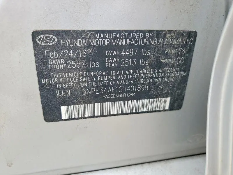 2016 HYUNDAI SONATA SPORT  