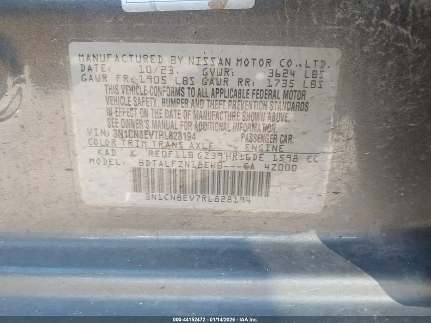 2024 NISSAN VERSA 1.6 SV