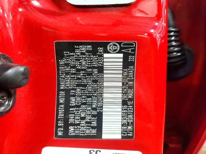 2013 TOYOTA COROLLA LE  