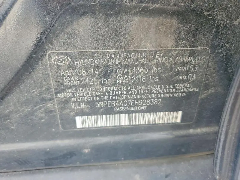 2014 HYUNDAI SONATA GLS  