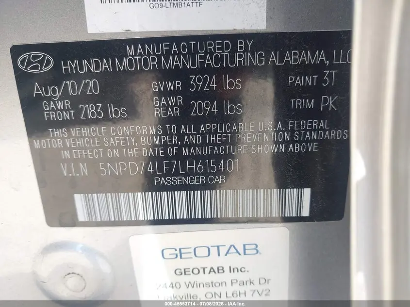 2020 HYUNDAI ELANTRA SE