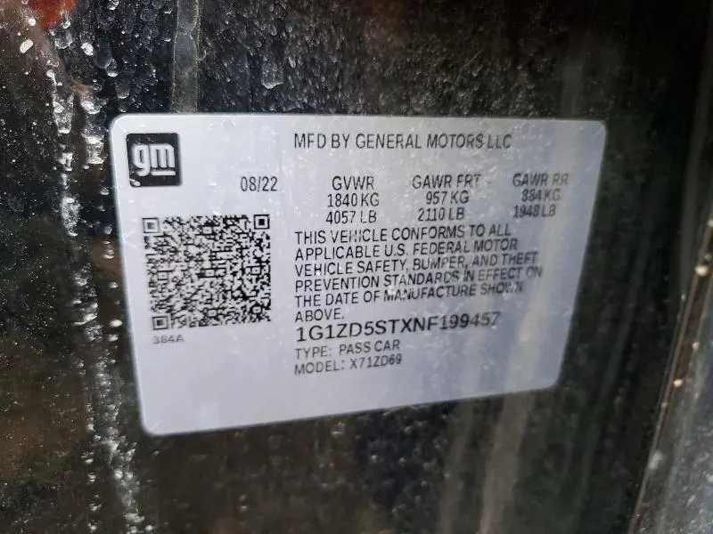 2022 CHEVROLET MALIBU LT  