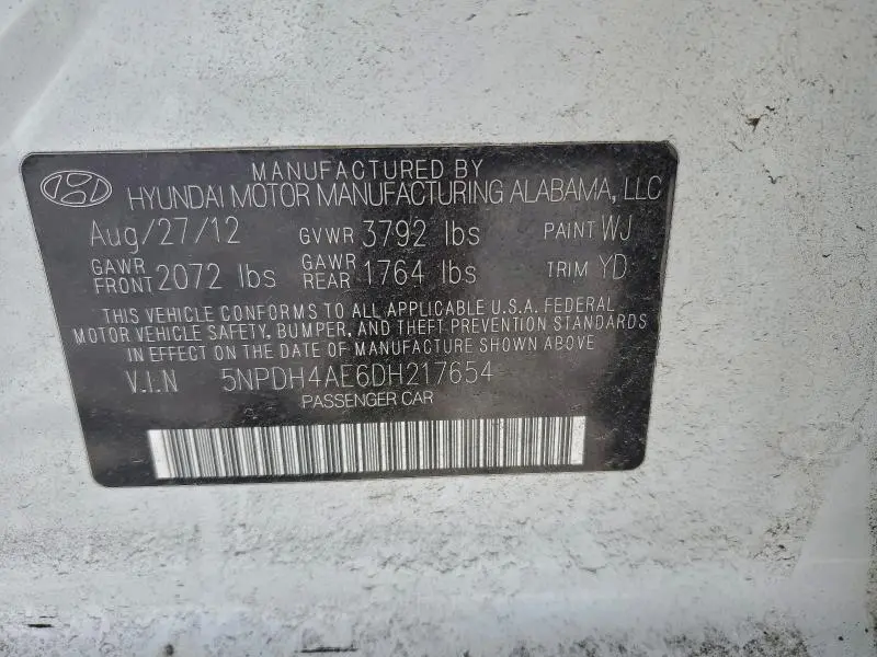 2013 HYUNDAI ELANTRA GLS  