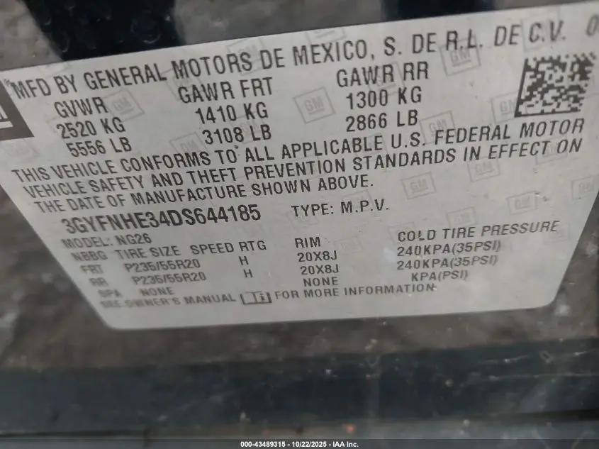 2013 CADILLAC SRX PERFORMANCE COLLECTION