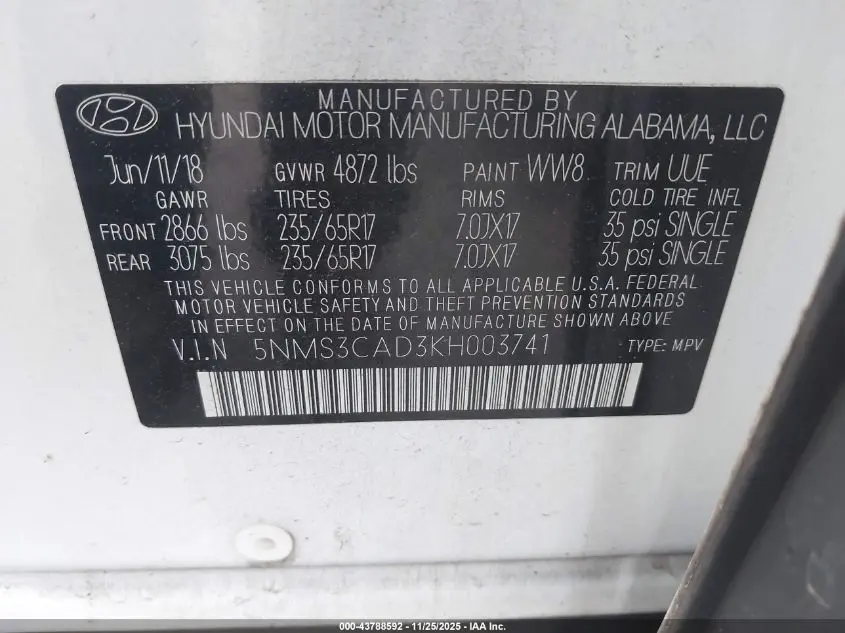 2019 HYUNDAI SANTA FE SEL