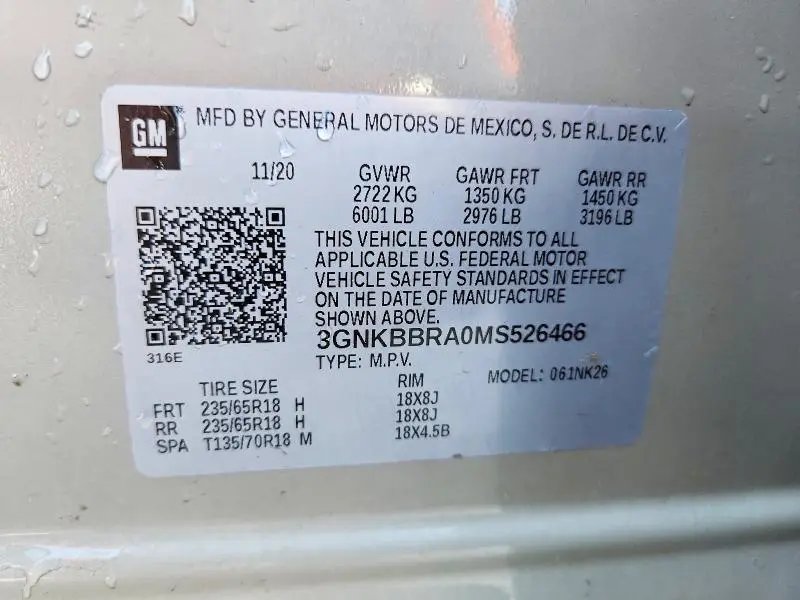 2021 CHEVROLET BLAZER 1LT  