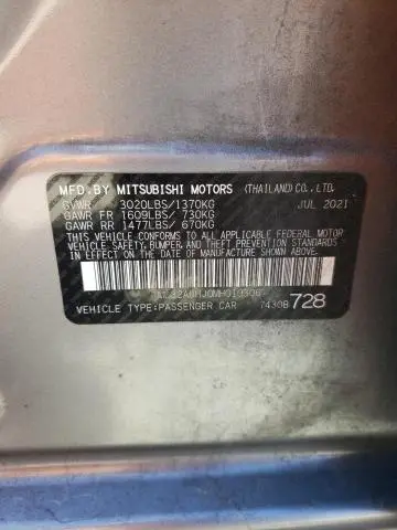 2021 MITSUBISHI MIRAGE ES