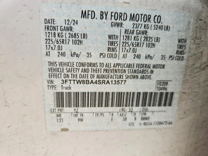 2025 FORD MAVERICK XL  