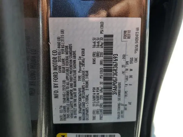 2016 FORD FUSION S  