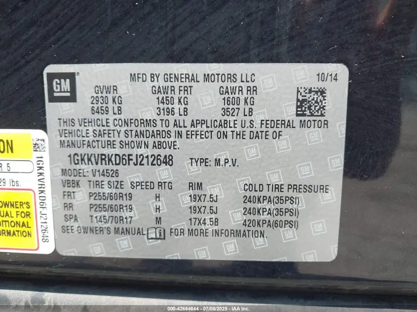 2015 GMC ACADIA SLT-1