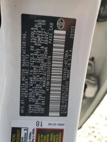 2013 TOYOTA AVALON BASE  