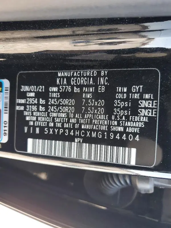 2021 KIA TELLURIDE EX  