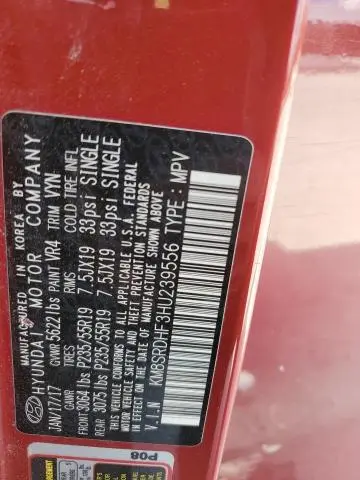 2017 HYUNDAI SANTA FE SE ULTIMATE  