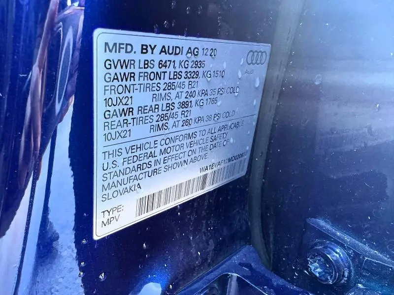 2021 AUDI Q8 PREMIUM PLUS S-LINE  