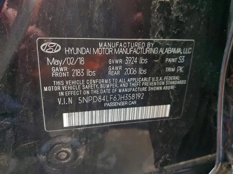 2018 HYUNDAI ELANTRA SEL  