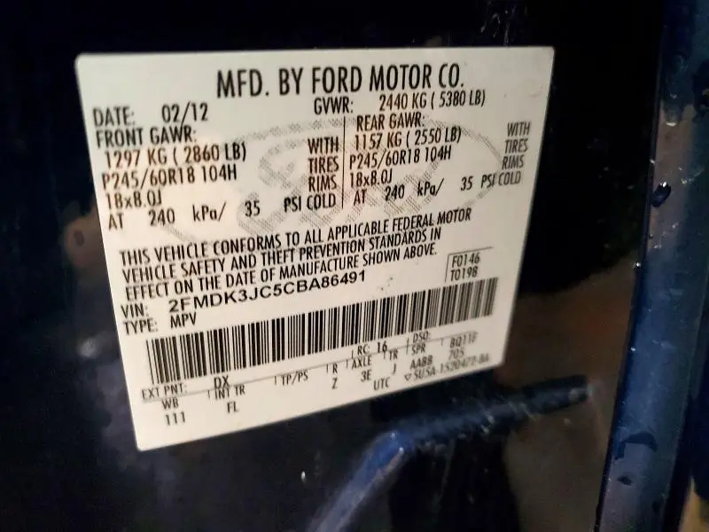 2012 FORD EDGE SEL  