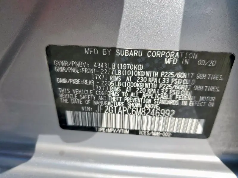 2021 SUBARU CROSSTREK PREMIUM  