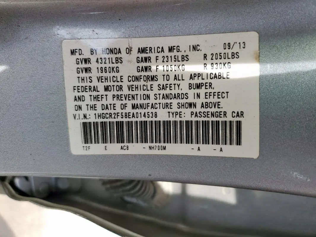 2014 HONDA ACCORD SPORT  