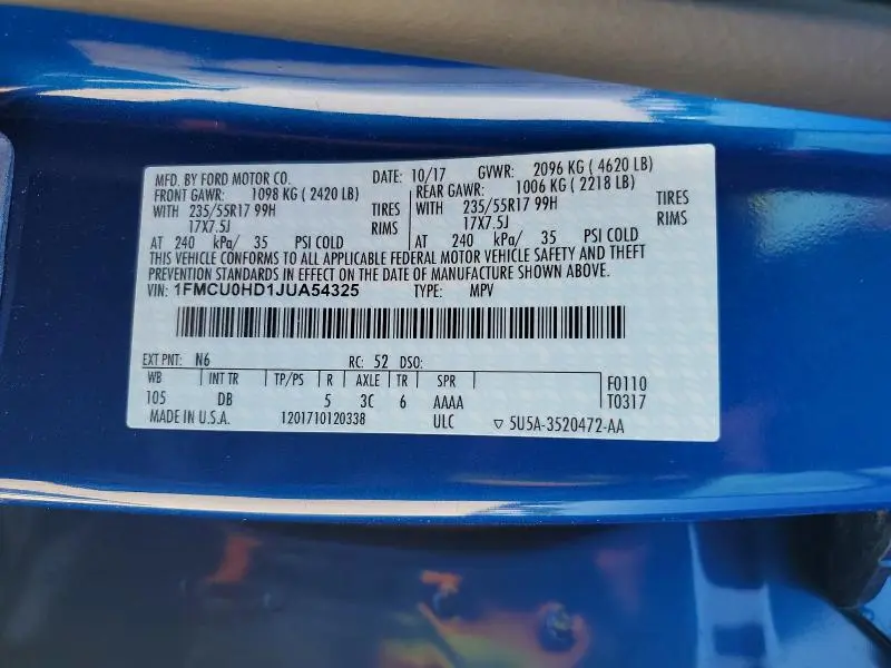 2018 FORD ESCAPE SEL  